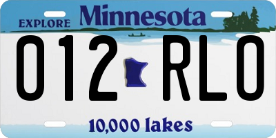 MN license plate 012RLO