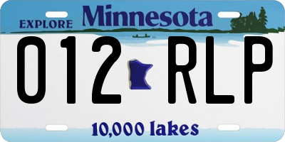 MN license plate 012RLP