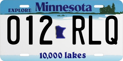MN license plate 012RLQ