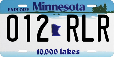 MN license plate 012RLR