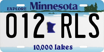 MN license plate 012RLS