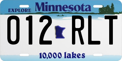MN license plate 012RLT