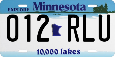 MN license plate 012RLU