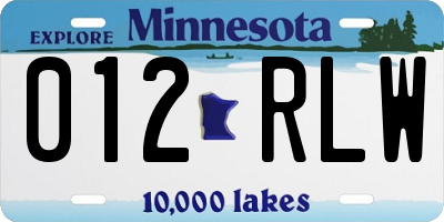 MN license plate 012RLW