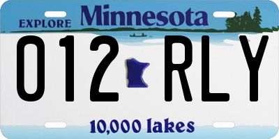 MN license plate 012RLY