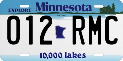 MN license plate 012RMC