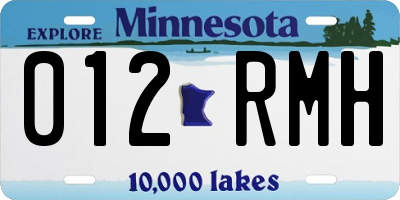 MN license plate 012RMH