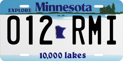 MN license plate 012RMI