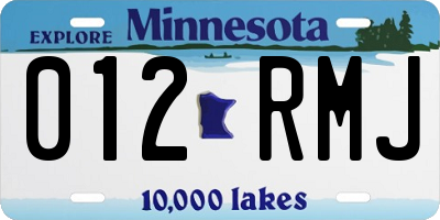 MN license plate 012RMJ