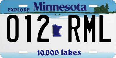 MN license plate 012RML