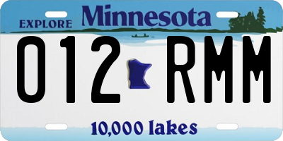 MN license plate 012RMM