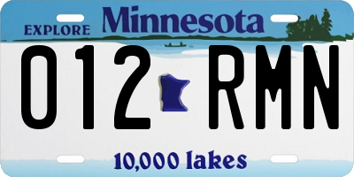 MN license plate 012RMN