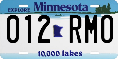 MN license plate 012RMO