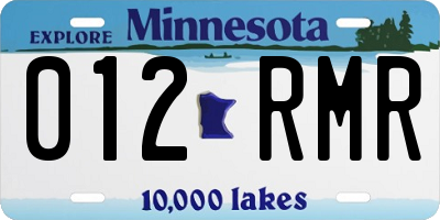 MN license plate 012RMR
