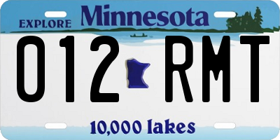 MN license plate 012RMT