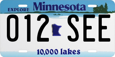 MN license plate 012SEE