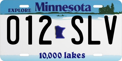 MN license plate 012SLV