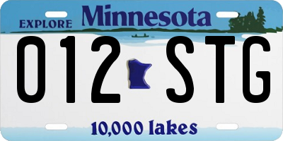 MN license plate 012STG