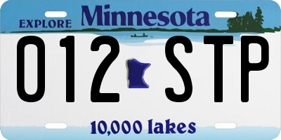 MN license plate 012STP