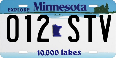 MN license plate 012STV