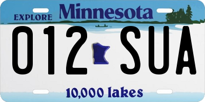 MN license plate 012SUA