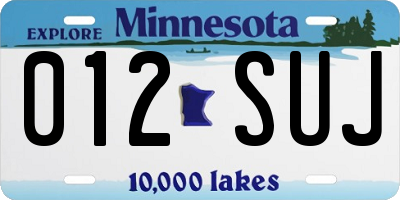 MN license plate 012SUJ