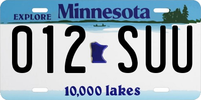 MN license plate 012SUU