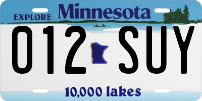 MN license plate 012SUY