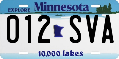MN license plate 012SVA