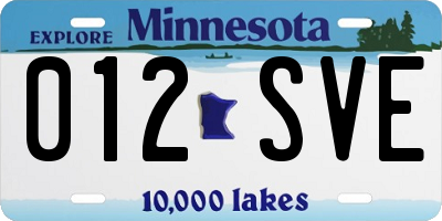 MN license plate 012SVE