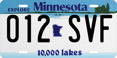MN license plate 012SVF