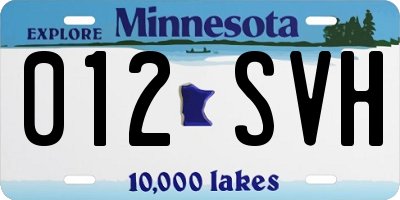 MN license plate 012SVH