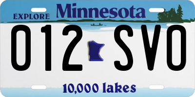 MN license plate 012SVO