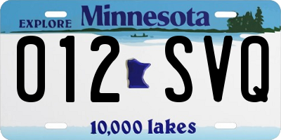 MN license plate 012SVQ