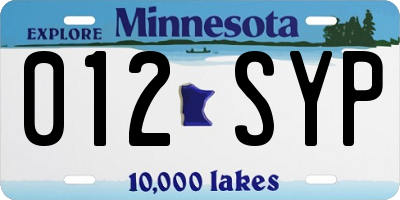 MN license plate 012SYP