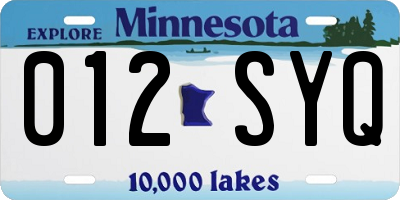 MN license plate 012SYQ