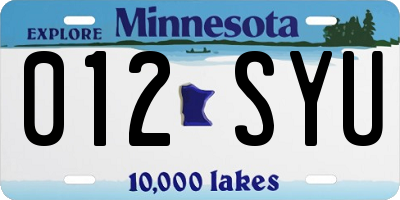 MN license plate 012SYU