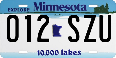MN license plate 012SZU