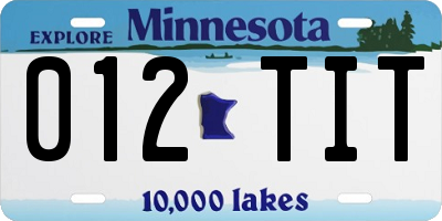 MN license plate 012TIT