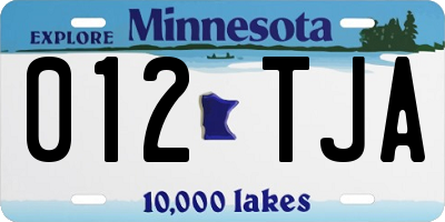 MN license plate 012TJA