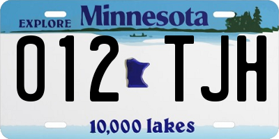 MN license plate 012TJH