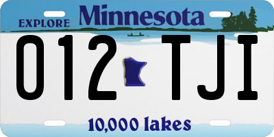 MN license plate 012TJI