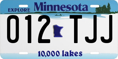 MN license plate 012TJJ