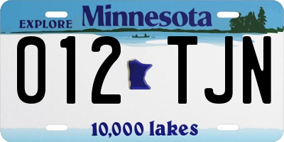 MN license plate 012TJN