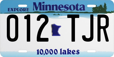 MN license plate 012TJR