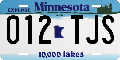MN license plate 012TJS