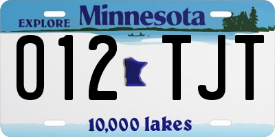 MN license plate 012TJT