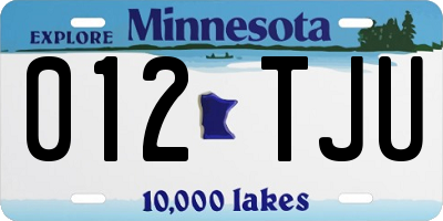 MN license plate 012TJU