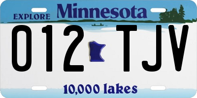 MN license plate 012TJV
