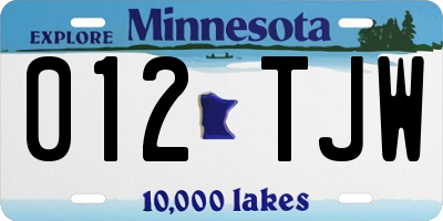 MN license plate 012TJW